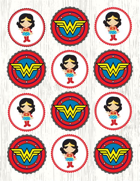 Wonder Woman Cupcake Toppers Printable